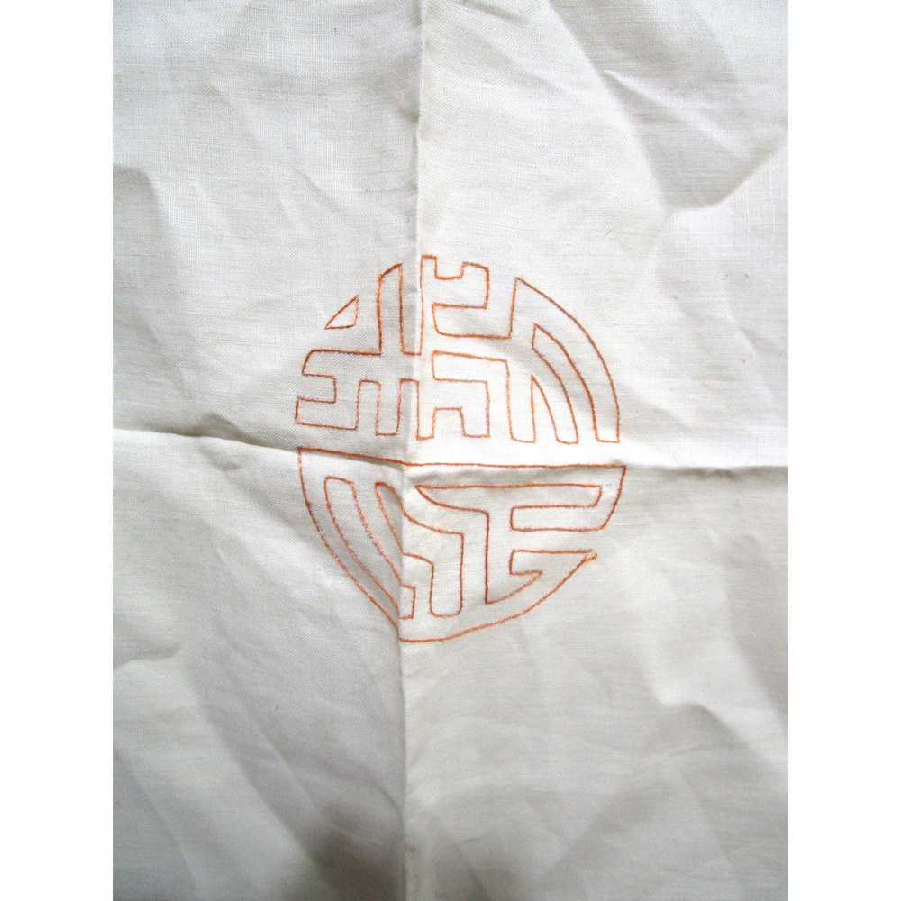 VTG George B Tan Hand Embroidered Playing Card Table Cloth Cover 33" x 33" - Picture 10 of 14